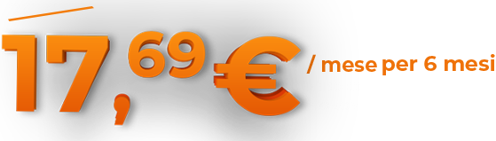 17,69 euro al mese per sei mesi invece che 26,47. Zero costi di attivazione. Promo valida fino al 28/02/2023