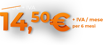 14,50 + IVA € al mese per sei mesi invece che 21,70. Zero costi di attivazione. Promo valida fino al  13/06/2023